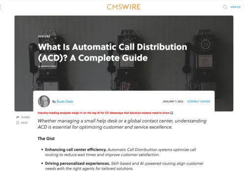CMS Wire on optimizing call centers with ACD
