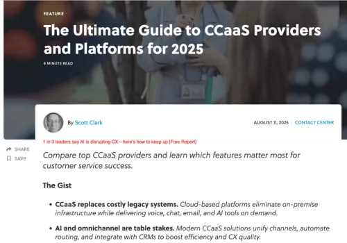 CMSWire on choosing CCaaS providers and platforms
